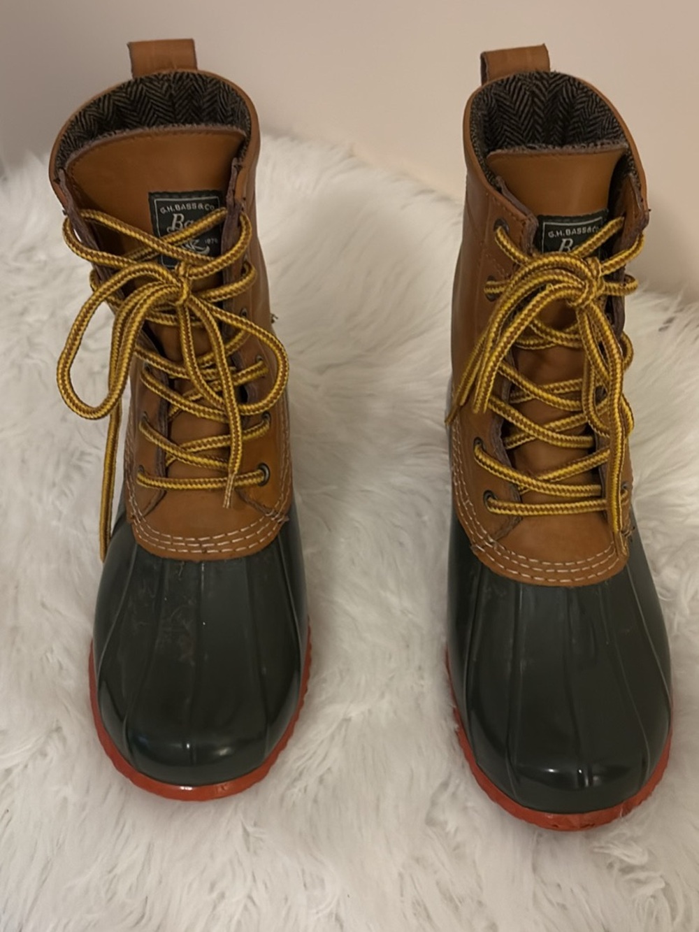 G.H. Bass & Co. Women's Harlequin Duck Boots - Brown/Olive